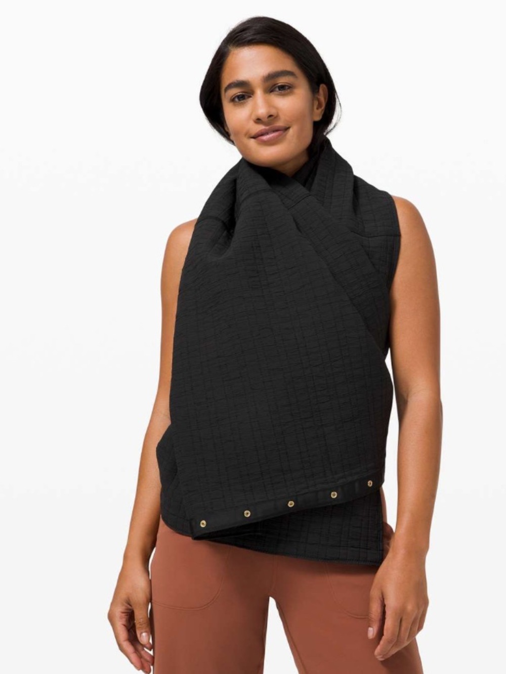 lululemon athletica Black Quilted Wrap Scarf
